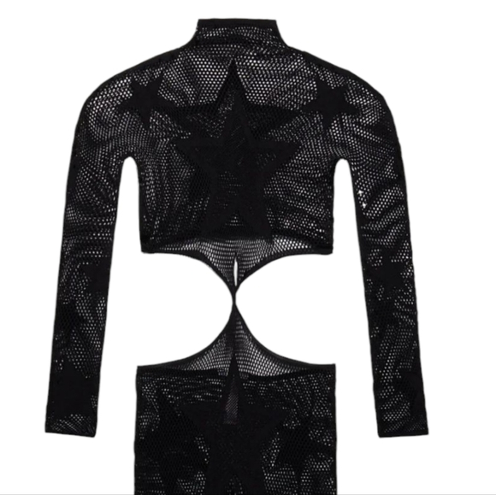 New Savage X Fenty Shining Star Bodystocking Fishnet‎ One Piece Size OS NWT